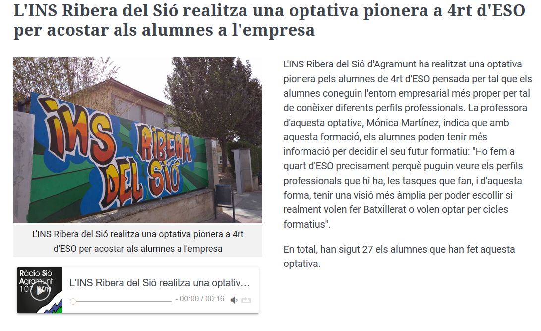 Noticia projecte a radio sio