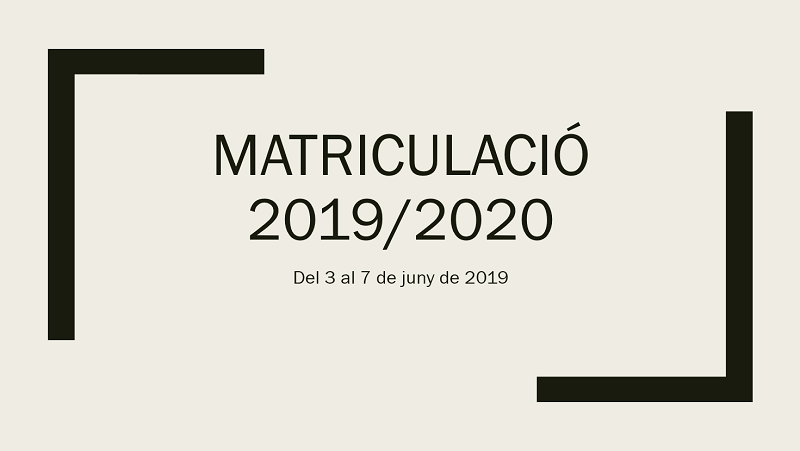 Matricula 2019/2020