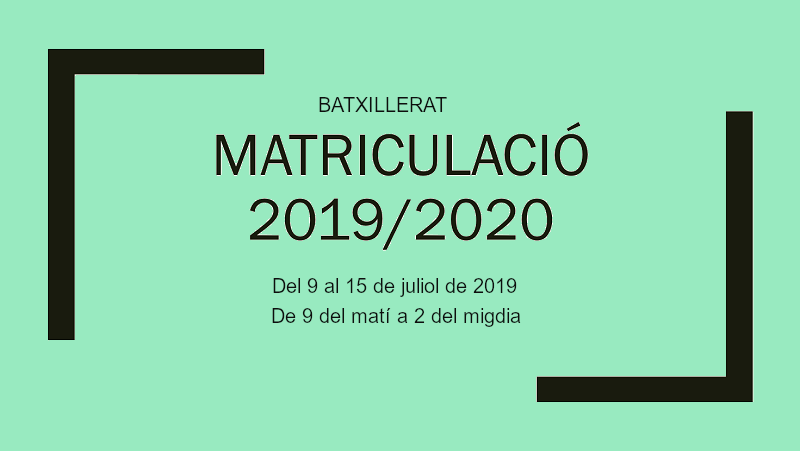 Matricula 2019/2020